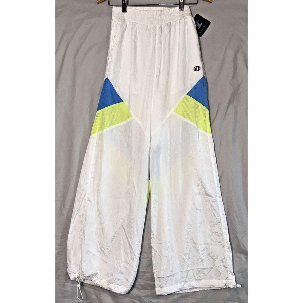 Champion NWT Women's Warm Up Wide Leg Baggy Athletic Pants White Size Med Y2K